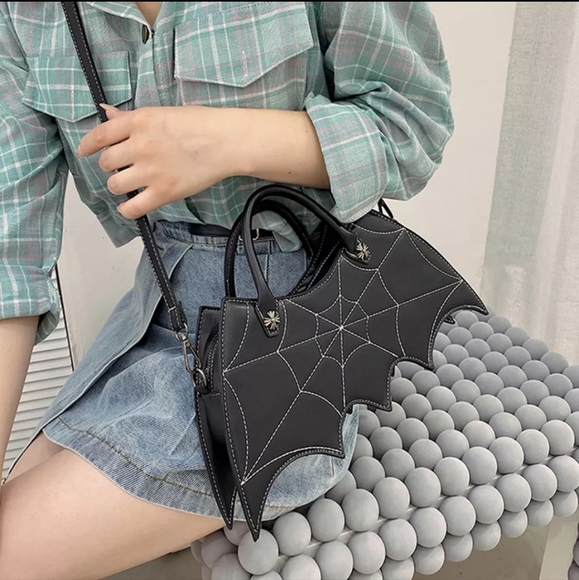 PU Batwing Spiderweb Crossbody Bag - Picture 10 of 16